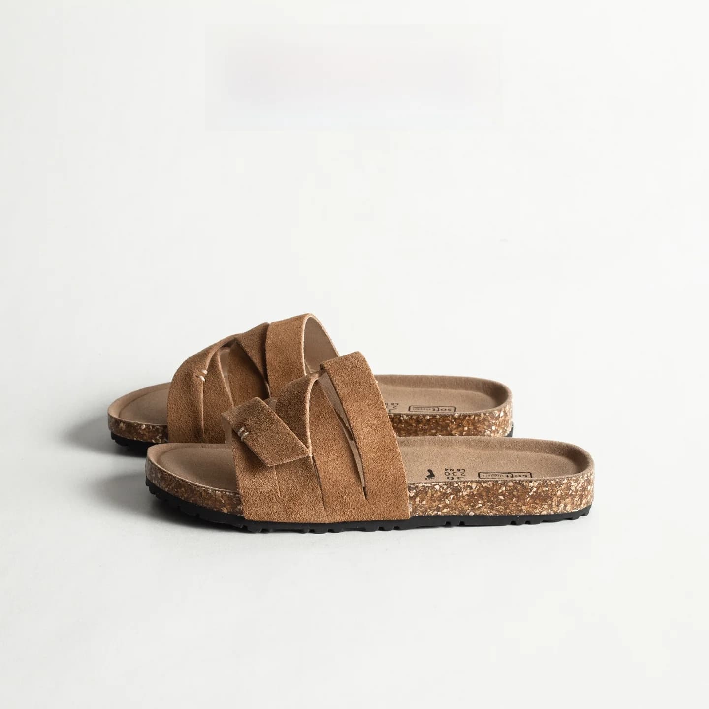 Genuine Leather Retro Slip-On Sandals Women's Spring Summer Outdoor Casual Flat Toe-Open Beach Thong Slippers