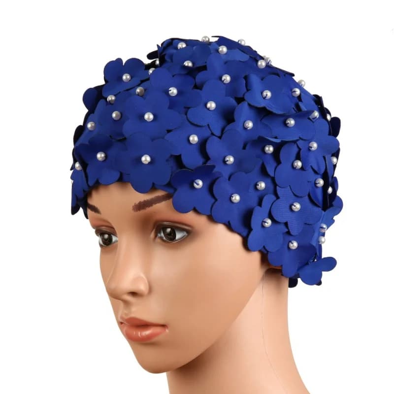 Hand-made beach swim caps for women Sports pool Hats with flowers Long soft hair Breathable unique protection for diving