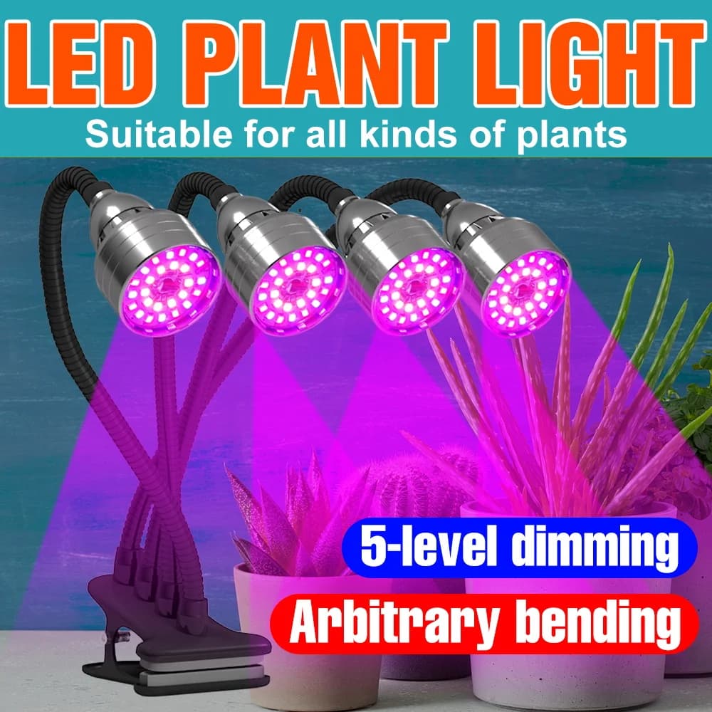 Lampada LED per Coltivazione Indoor 5V, Luci per Crescita a Spettro Completo USB Dimmerabili, Illuminazione per Serre, Tende, Fiori in Vaso e Semenzai