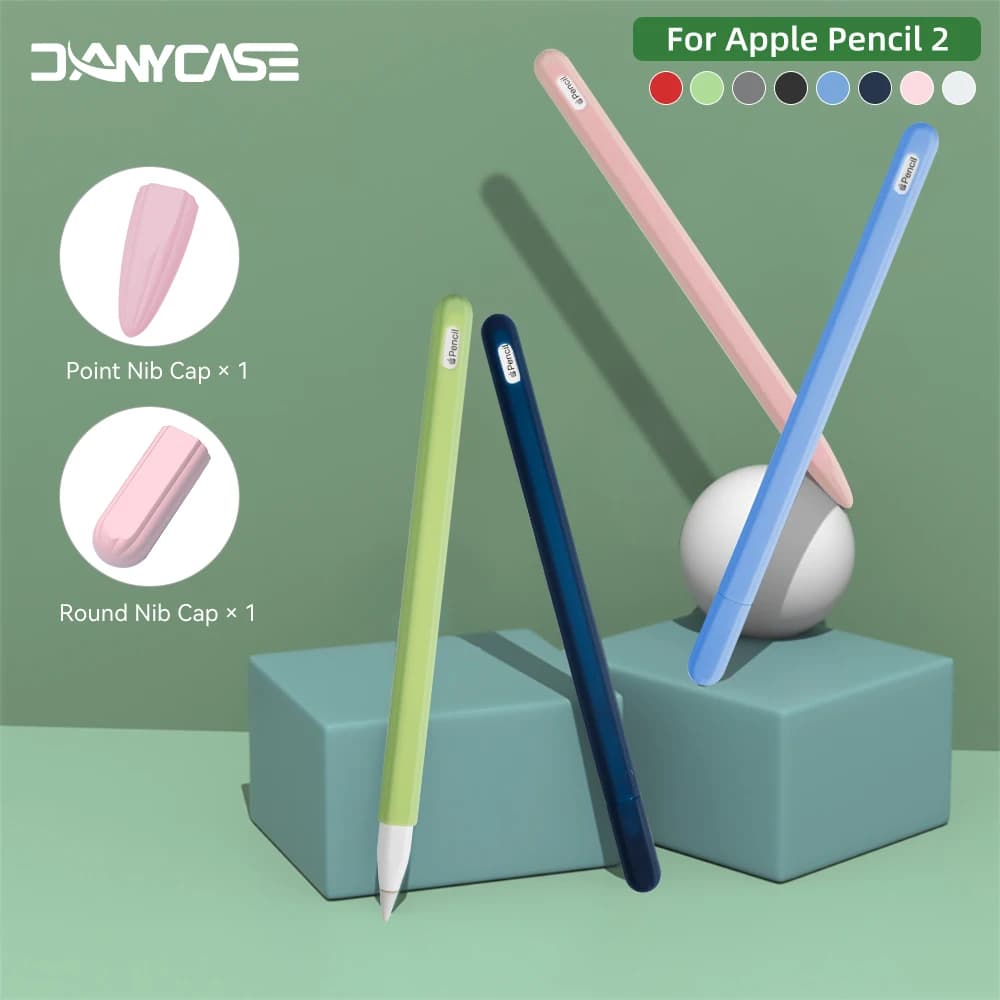 Astuccio in silicone per Apple Pencil 2nd iPad Pencil Skin Custodia protettiva in silicone morbido Penna stilo Funda Due cappucci