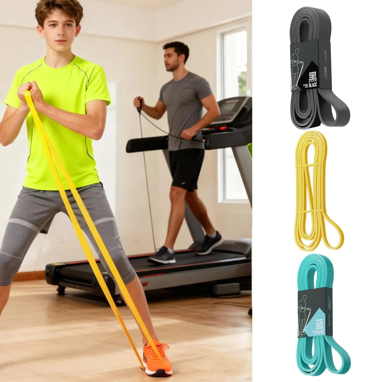 Elastic resistance for training, stretching, strength training, pull-up, for exercises, for women and men, home gym, pilates