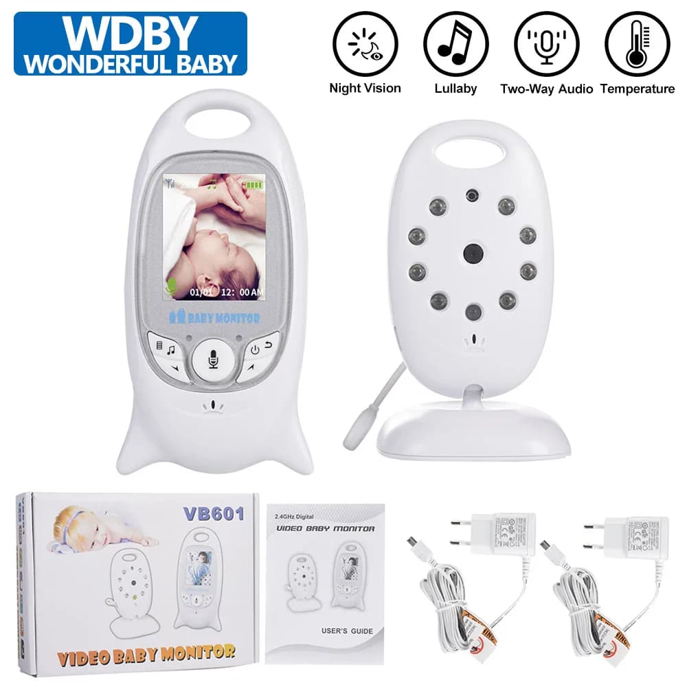 Wireless Video Baby Monitor VB601 2.0" LCD Screen Nanny Cam IR Night Vision Temperature Monitor 8 Lullabies Security Camera