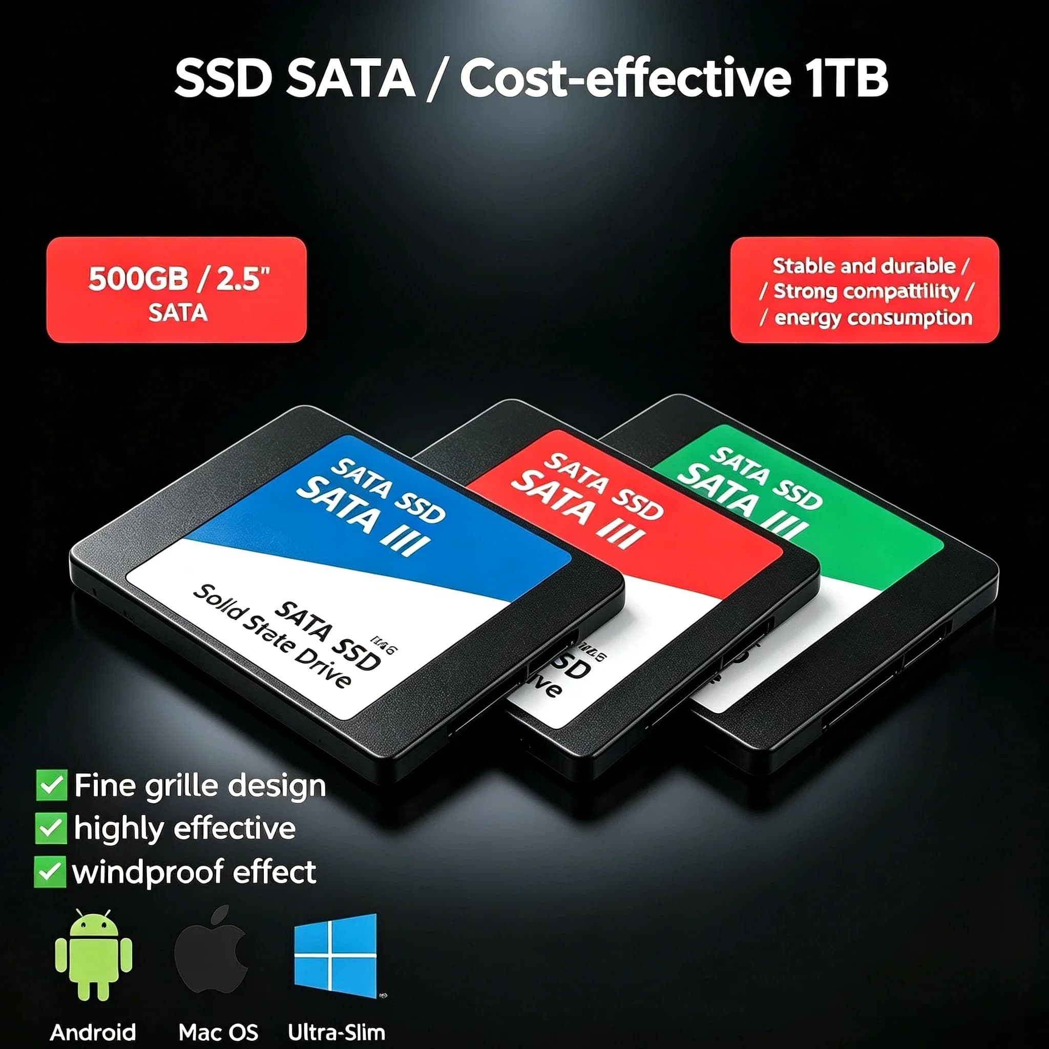 500GB Ultra Portable External SSD USB 3.0 7400MB/s Shockproof Metal Casing SSD for Laptop PC Hard Disk Pro Pocket 4K
