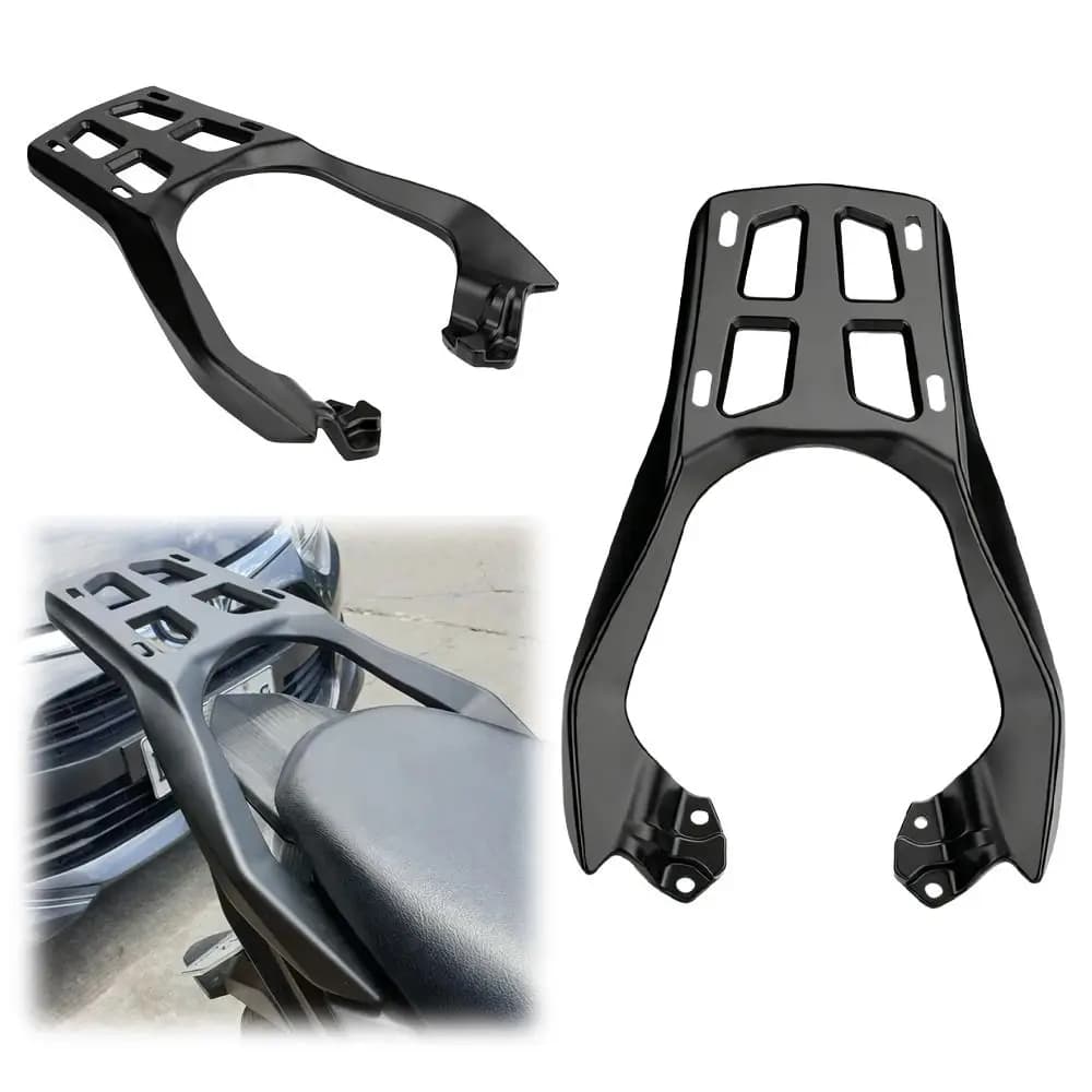 Staffa durevole per scatola superiore per moto Portapacchi in alluminio nero Robusto tetto per bagagliaio posteriore facile da installare per MIO i125