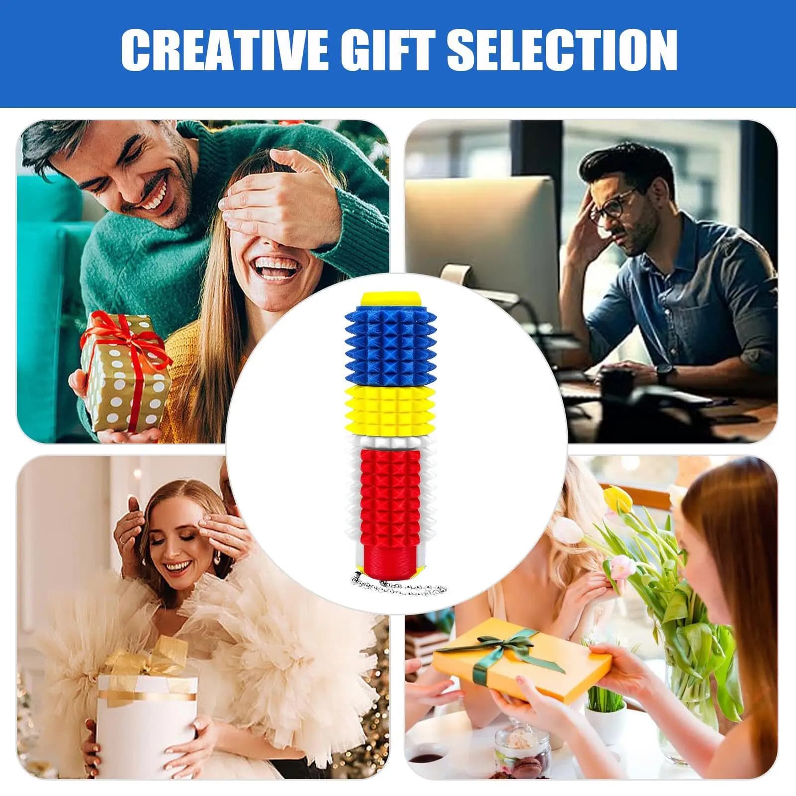 Giocattoli Stimolanti Portachiavi con Punte e Pulsante Clicker e Spinner Antistress per Adulti, Viaggi, Lavoro, Studio, Casa, Amici e Colleghi
