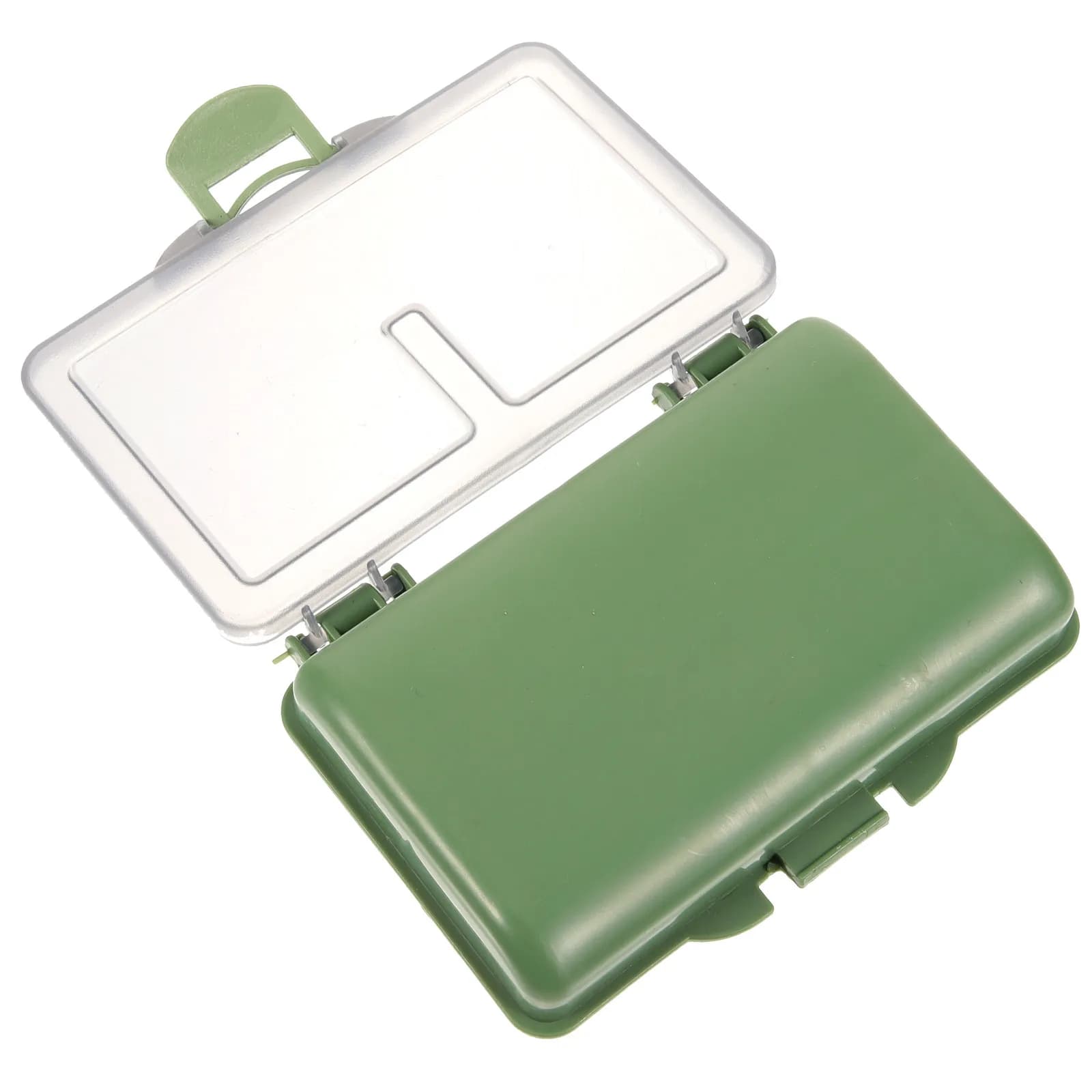 Fishing equipment box with 4 compartments, bait and hook container, small size portable organizer in durable PP material