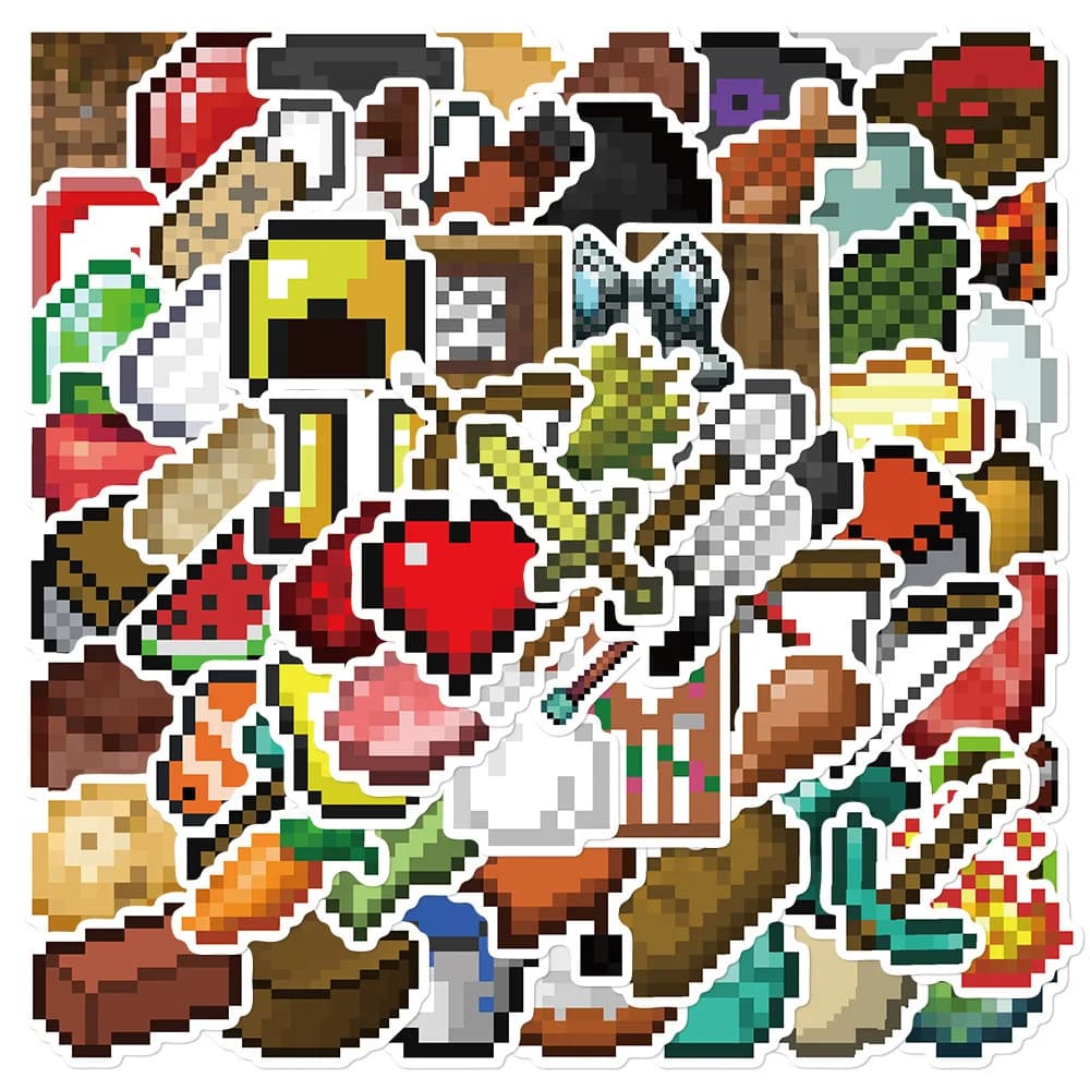 70 Pezzi Adesivi Stile Mosaico Cartone Animato, Fiocco e Freccia, Amore, Cibo, Frutta, Decorazione Creativa per Cover Telefono, Scrapbook, Laptop