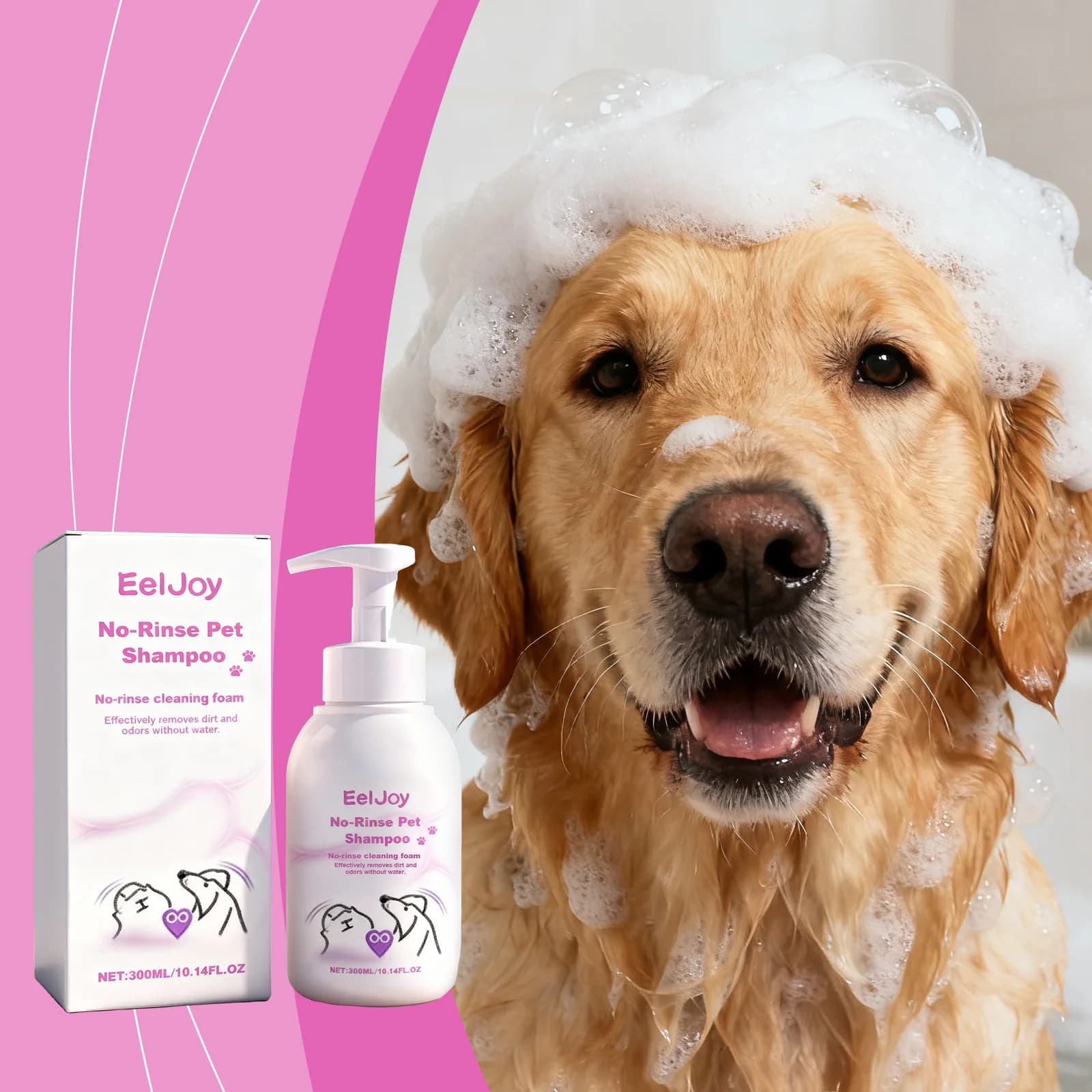 Waterless Pet Shampoo Foam No Rinse Hair Cleaning Convenient Soft Smooth Conditioning for Dogs Cats Grooming Supplies