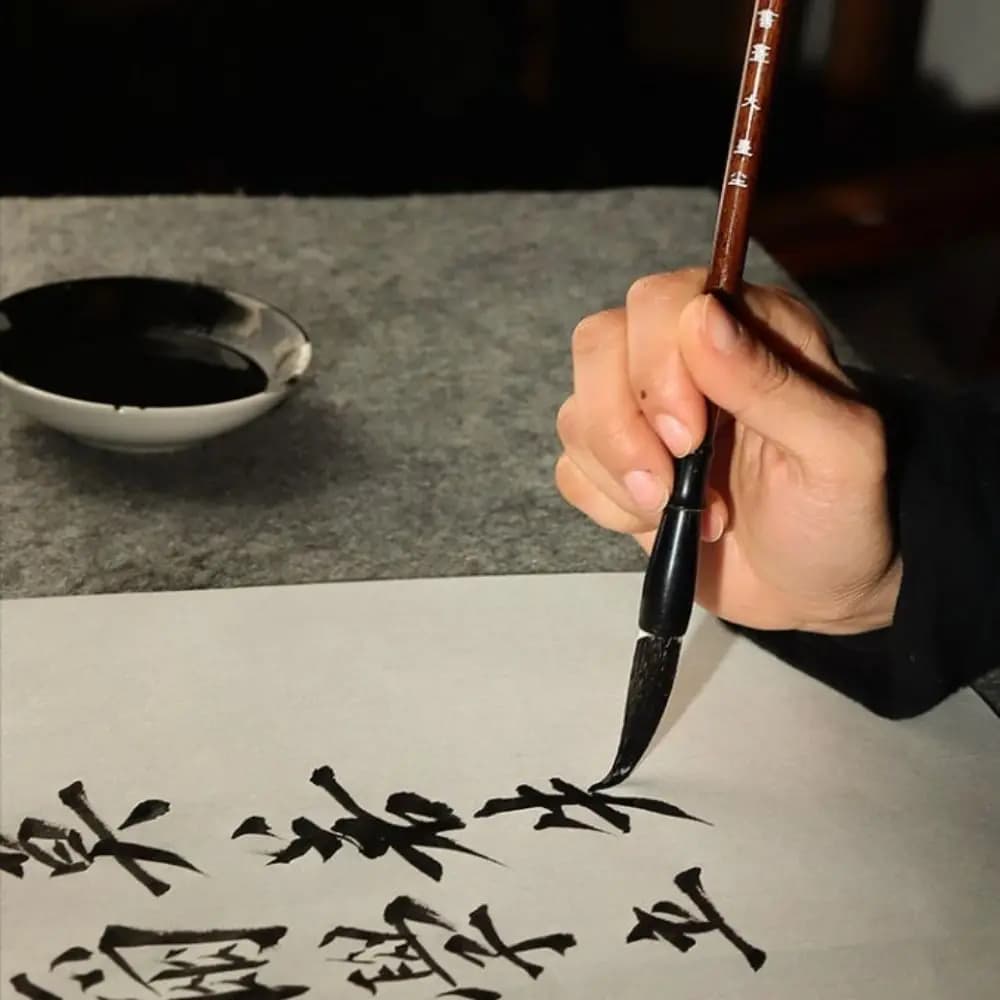 Traditional Chinese Calligraphy Brush Oil Watercolor Oil Painting Scriptures Writing Brush Wood High-end Art Paint Brush Class