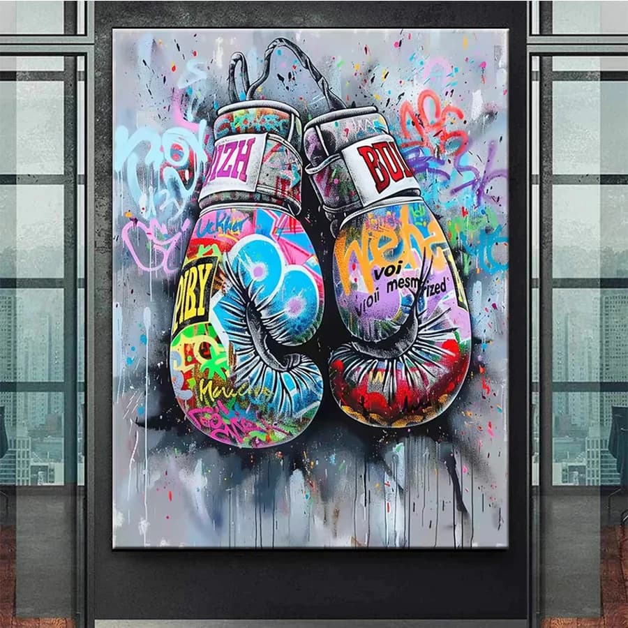 Pittura diamante fai da te arte moderna graffiti guantoni da boxe strass diamante mosaico ricamo punto croce hobby fatto a mano