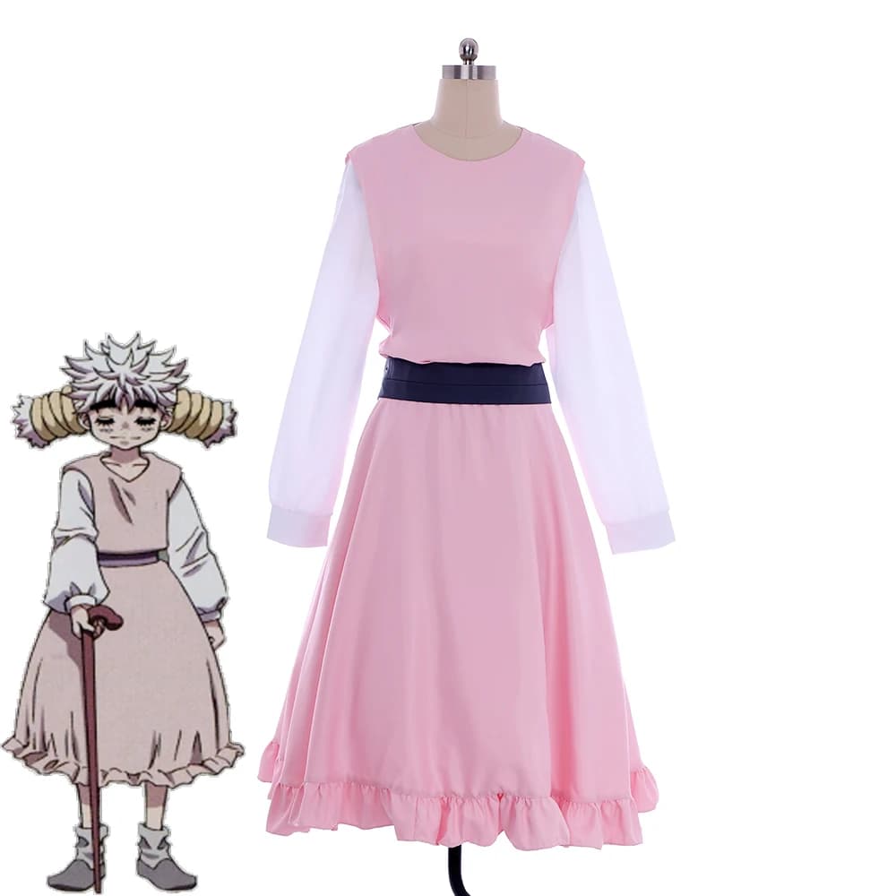 Anime Komugi Costume Cosplay Donne Adulte Abito Rosa con Top e Cintura Uniforme Festa di Carnevale di Halloween Abito Completo