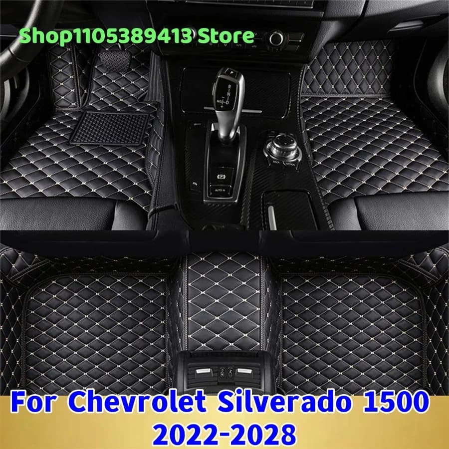 Mats Carpets Leather Custom Car Floor Mats For Chevrolet Silverado 1500 2022 2023 2024 2025 2026 2027 Car Mat Accessories