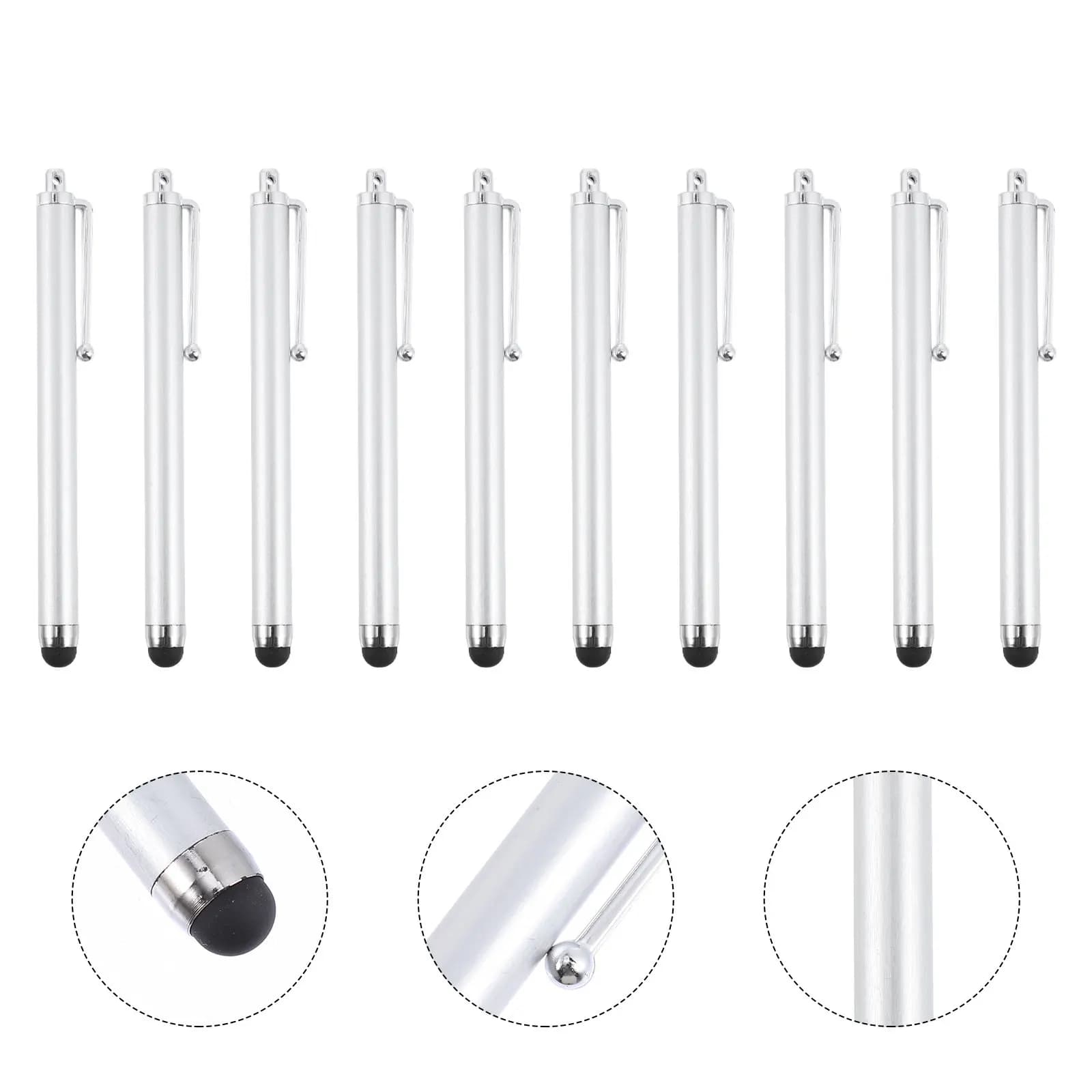 20 Pezzi Penna Stilo Capacitiva in Metallo con Punta in Gomma Morbida Anti-Graffio Sostituibile per Smartphone e Tablet, per Disegno e Scrittura Touch