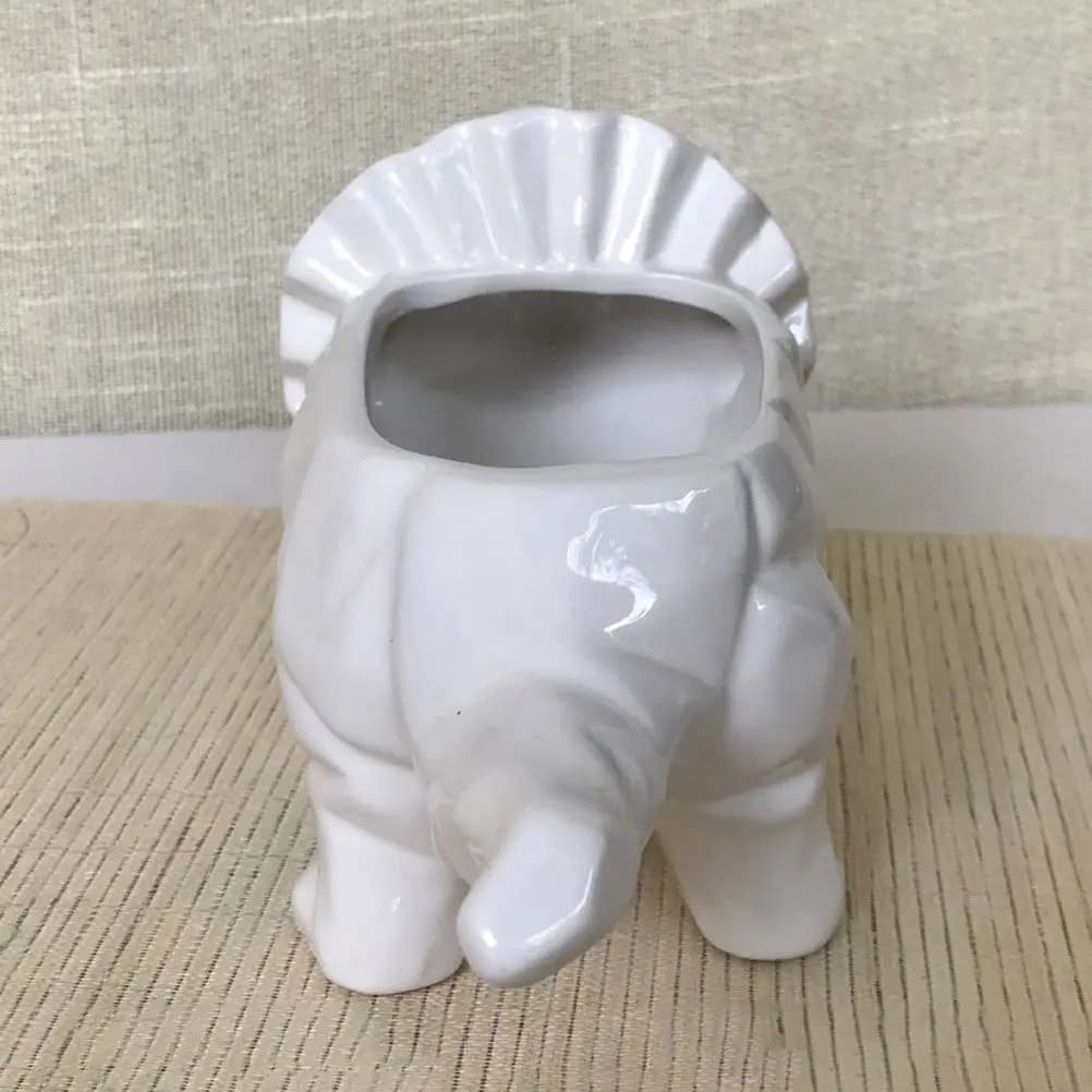 Ceramic Vase in Triceratopo Shape, Mini Planter for Fat Plants, Cactus, Semenzai, Home, Office, Desk, Davanzale