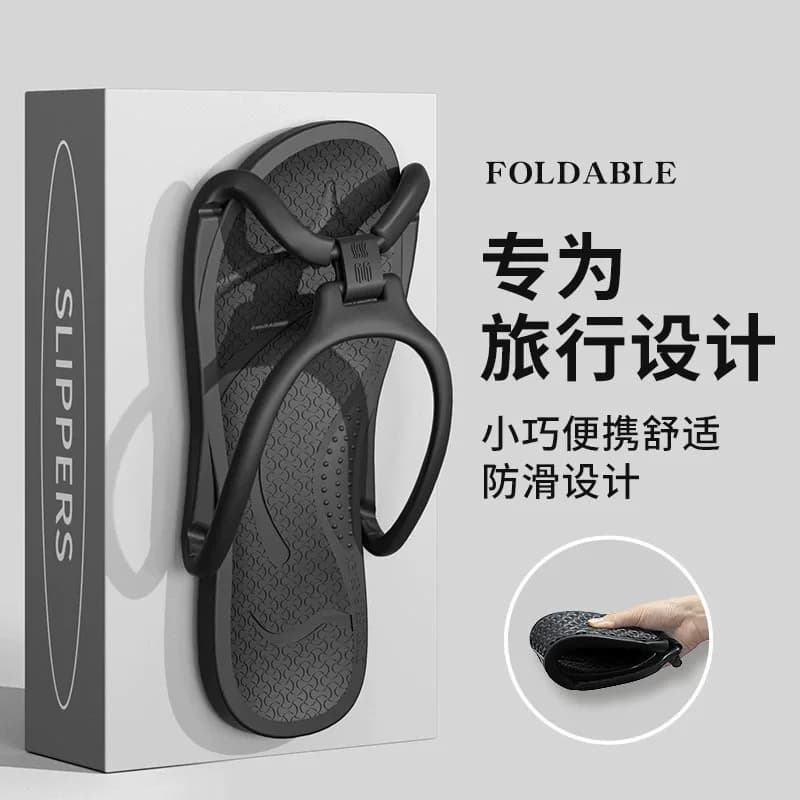 Foldable Travel Slippers Unisex EVA Flip Flops Hotel Non Slip Bathroom Indoor Outdoor Portable Lightweight Comfortable Sandal