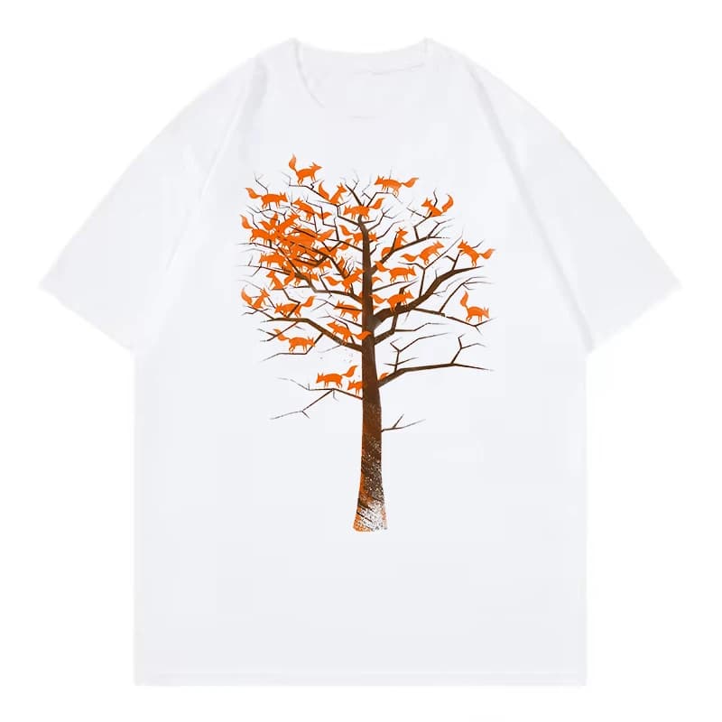 Maglietta con stampa gatto che si arrampica sull'albero, divertente t-shirt gatto per uomo e donna, girocollo a maniche corte, casual, streetwear