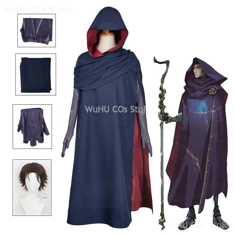 Arcane Viktor Cosplay Costume fantasy Gioco Travestimento per adulto Viktor Felpa con cappuccio Cintura Costume Gioco di ruolo Vestito di carnevale di Halloween