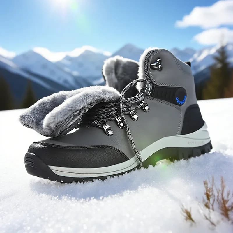 Stivali da neve da uomo Addensare Peluche Stivali invernali caldi Stivali da trekking antiscivolo da esterno Sneaker alta invernale per uomo Botas Para Hombre