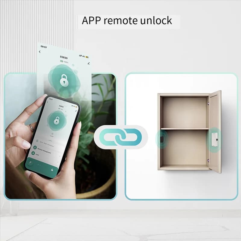 B50B-Bluetooth Tuya Smart Lock per porte in legno e cassetti dell'armadio - Sblocco scheda IC senza chiave, controllo app di monitoraggio remoto