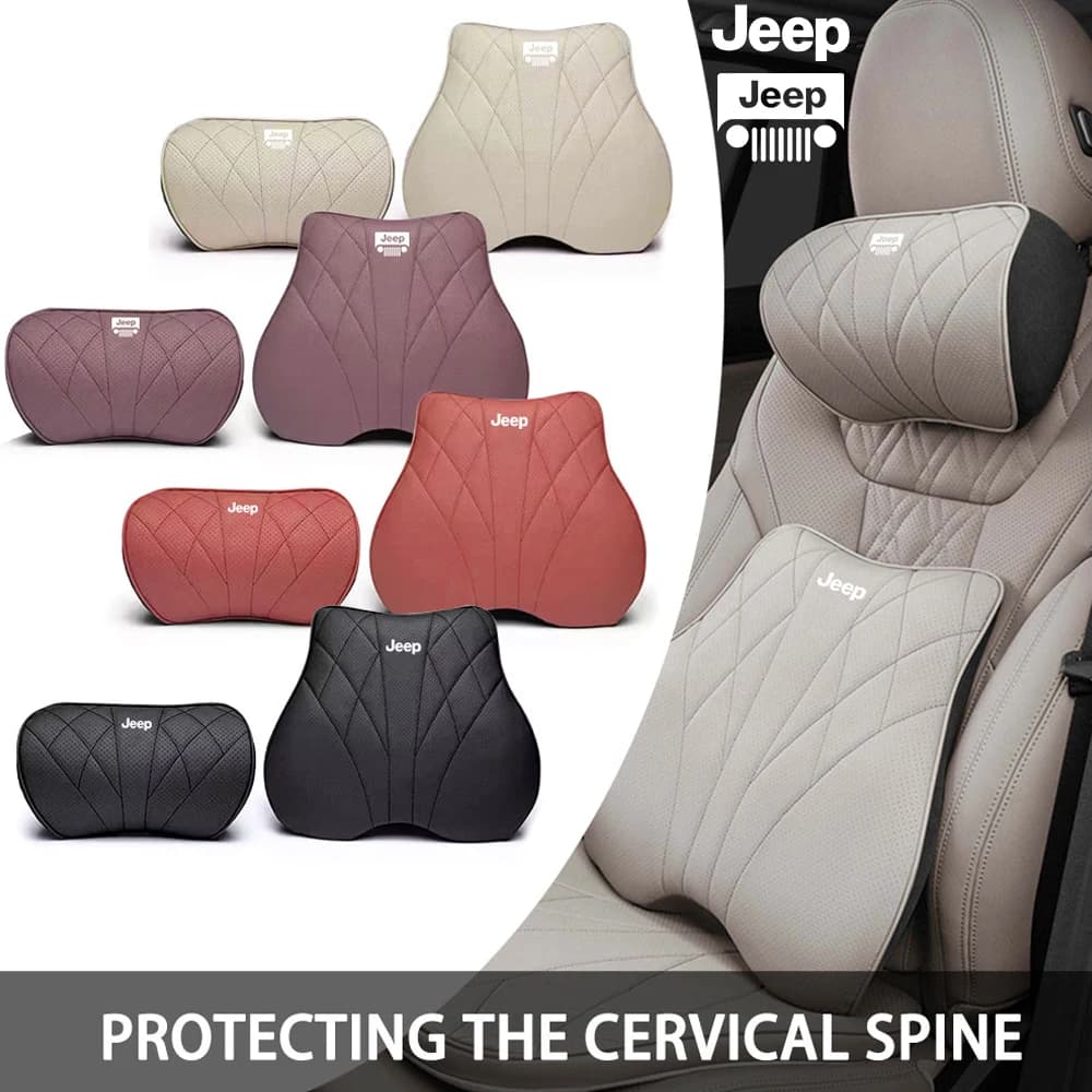 Distintivo per auto Poggiatesta Supporto lombare Cuscino per spalla Accessori per Jeep JPB Renegade Wrangler Compass Cherokee Trail Hawk Liberty