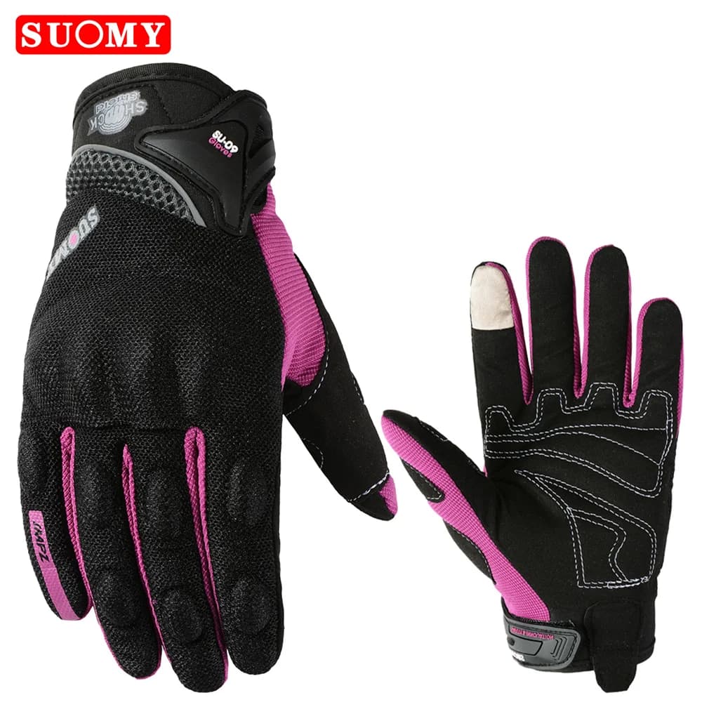 SUOMY Guanti da moto viola da donna Touch Screen Guanti da motocross antivento da corsa/escalada/ciclismo/sport da equitazione con dita intere