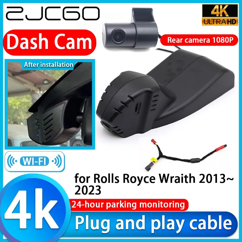 ZJCGO 4K UHD Plug and Play DVR for car Dash Cam for Rolls Royce Wraith 2013~2023