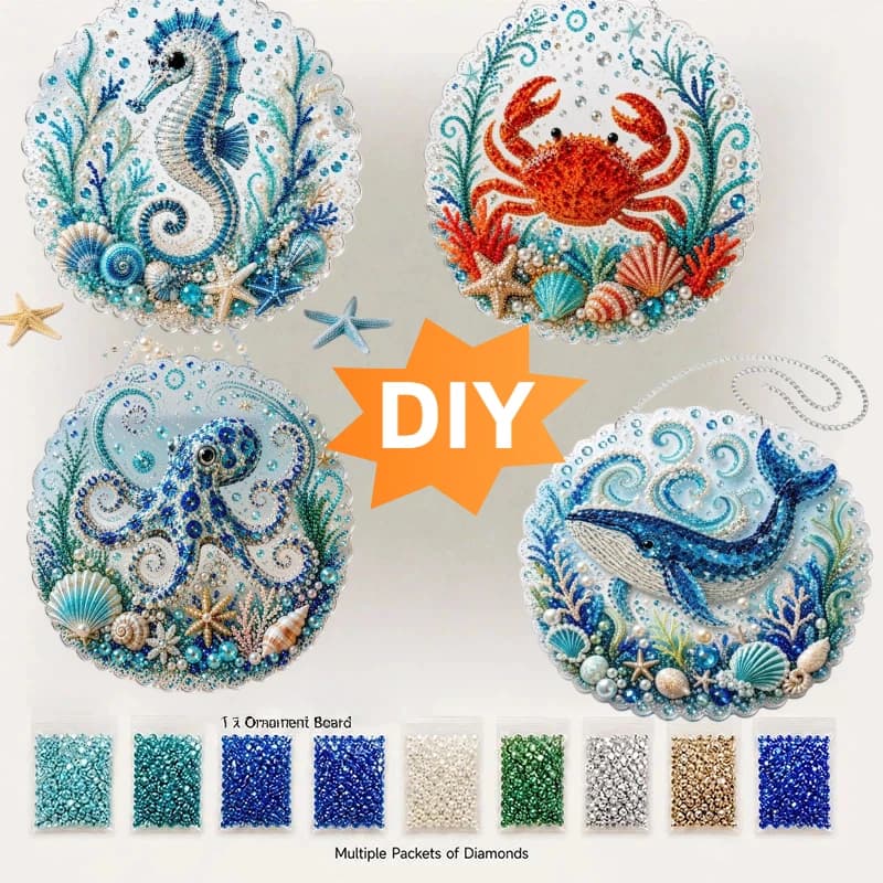 DIY Ocean Pearl Beads Art Kit Hanging Decor 5D Ocean Diamond Painting For Adults Diamond Painting Home Decoration For Beginner
