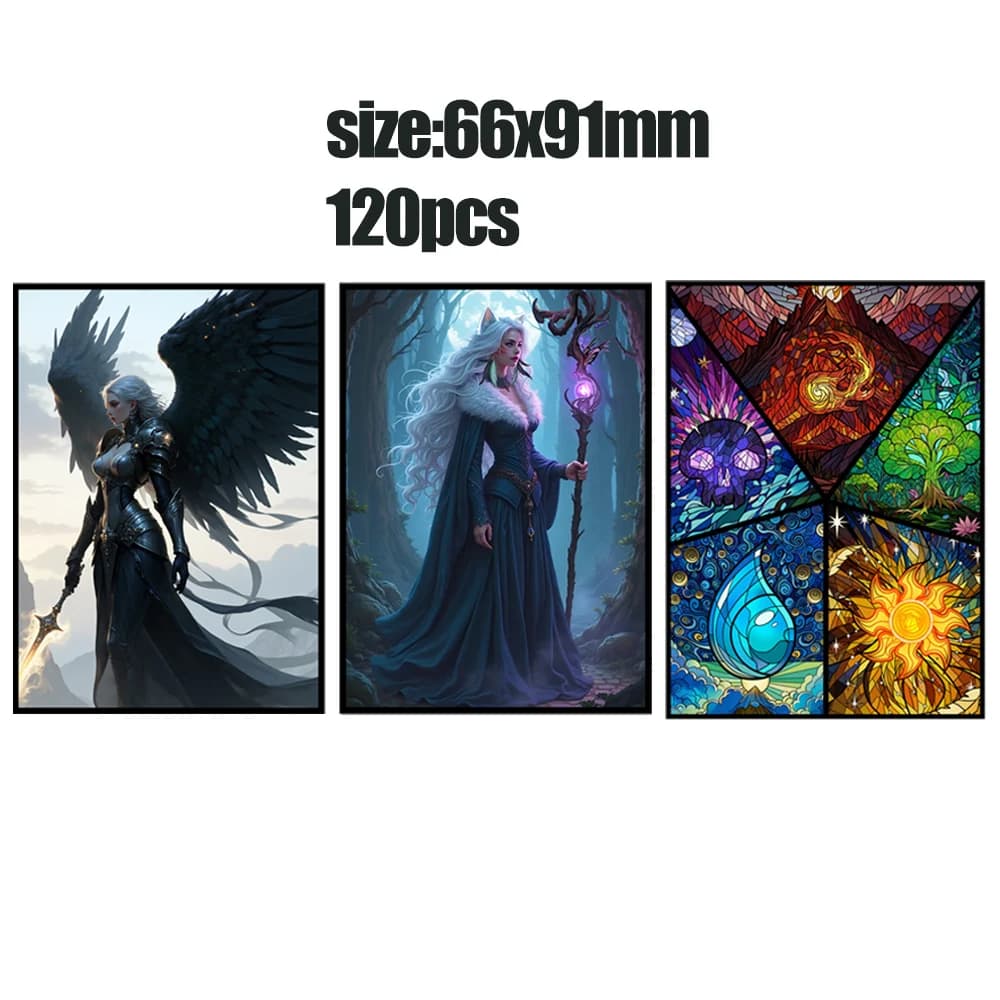 120PCS 66×91mm Cartoon Anime Buste per carte Gioco da tavolo Protezione per carte Scudo per carte Doppia copertura per carte per MGT/TCG