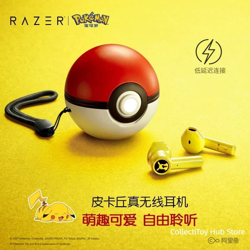 Auricolari Bluetooth True Wireless Razer Pokemon Pikachu Poke Ball con cancellazione del rumore, cuffie da gioco per cellulare, regalo per le vacanze