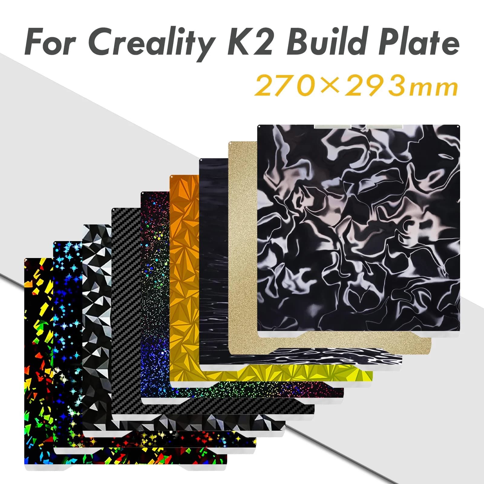 Piastra di stampa Creality K2 a doppia faccia, piastra fredda in PEI PEO PET PEY, piano riscaldante in acciaio armonico per stampante 3D Creality K2