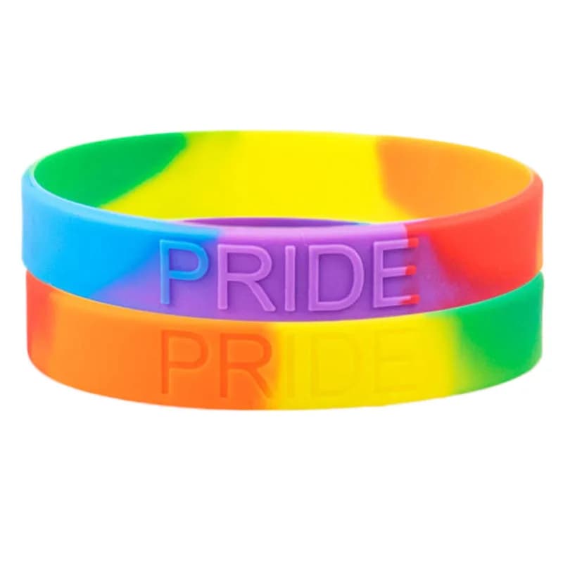 1PC vendita calda nuova moda arcobaleno colore Gay LGBT Pride braccialetto in Silicone lettera braccialetto braccialetti donna uomo gioielli regalo SH083