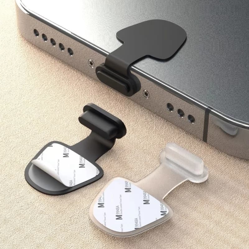 2/4 Pezzi Tappi Antipolvere in Silicone Neri/Trasparenti Universali per Porta di Ricarica per iPhone e Telefoni Android Tipo C