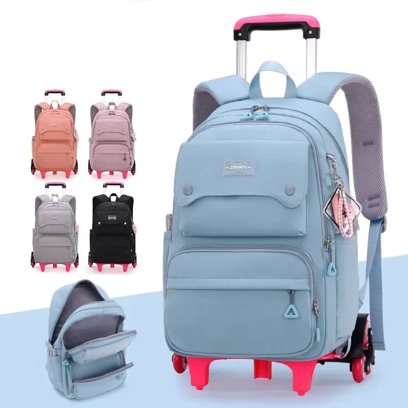 Zaino con ruote per ragazze Trolley Borsa da scuola con ruote Plecak Damski Bagagli Morrales Para Mujer Bolsas Feminina Mochila Viaje