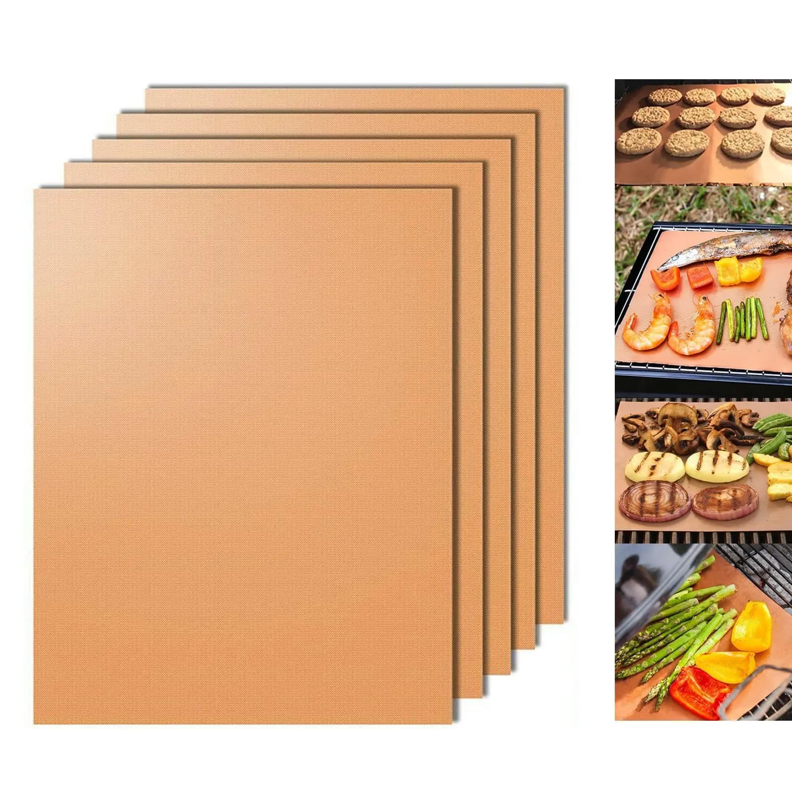 NEW BBQ Grill Mat - Can Be Cut to Size 100% Non-Stick Coating Grill Mat for Grill Baking Paper Reusable for Electric and Gas Ove