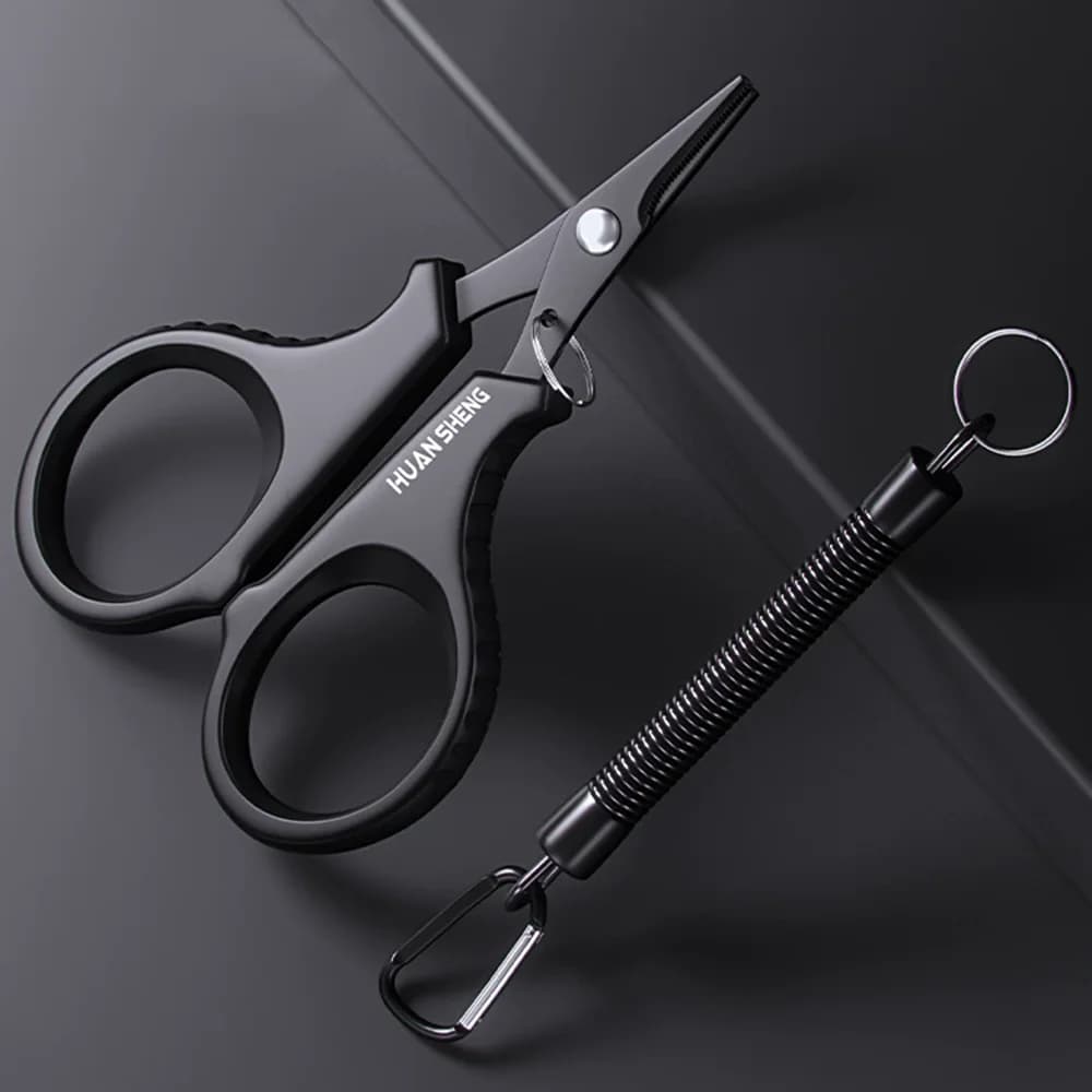 1 set of titanium coating stainless steel fishing scissors clamp cut PE braid line cutter piles carp accessories for outdoor fishing tool