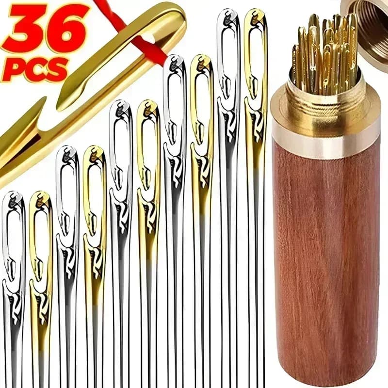 12/36PCS Ago Cieco Anziani Ago-lato Foro Grande Mano In Acciaio Inox Cucito Inutensile Filettatura Per Uso Domestico FAI DA TE aghi da cucito
