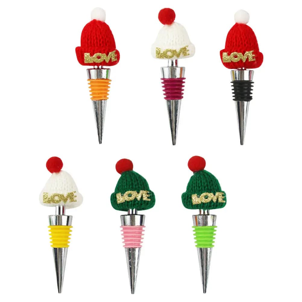 6 tappi per bottiglie di vino, decorativi natalizi, riutilizzabili, per sigillare bottiglie, accessori per feste, tappi per bottiglie di bevande, salvafreschezza
