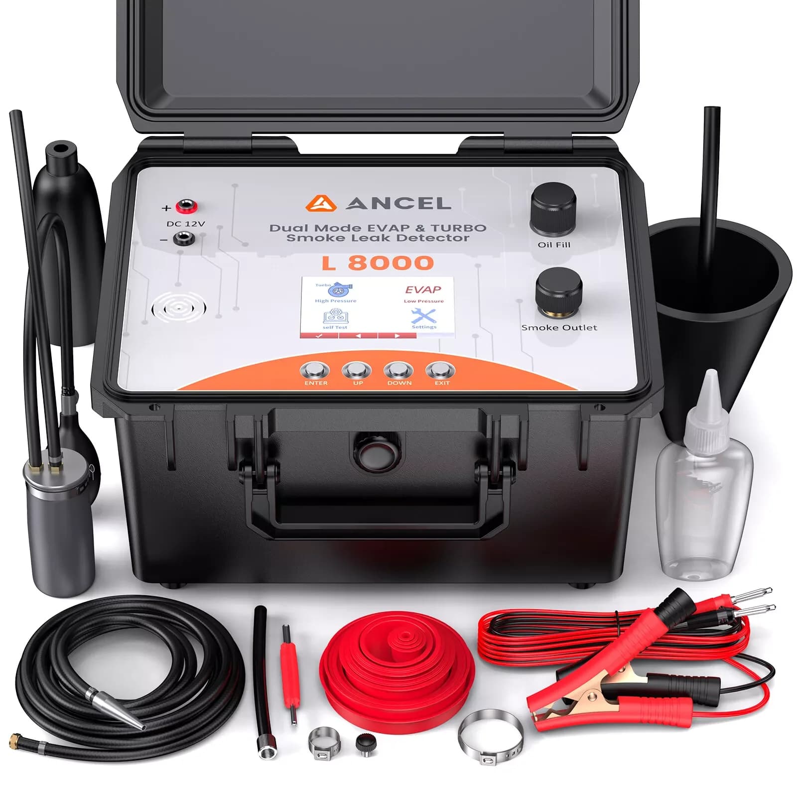2025 New Top ANCEL L8000 Digital Smoke Loss Detector Built-in Air Pump Double Mode Diagnostic Loss Tester for EVAP and Turbo Systems