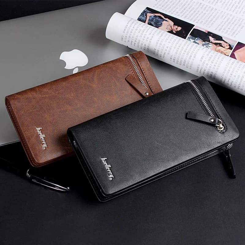 Borsa da lavoro Portafoglio lungo da uomo con cerniera e pochette per telefono