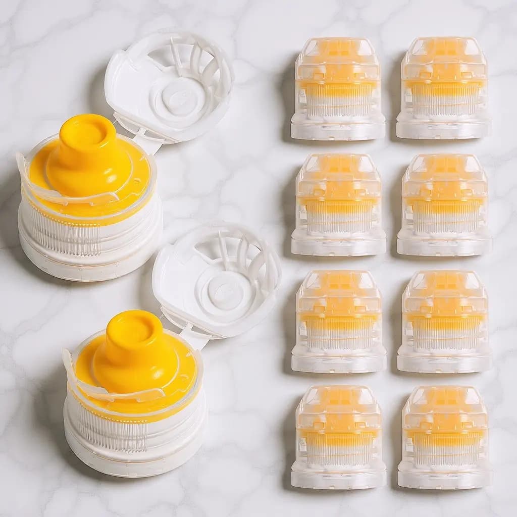 10 Pieces Plastic Pressure Caps with Silicone Valve Antigoccia, Spare Parts for Water Bottles and Outdoor Sports Drinks