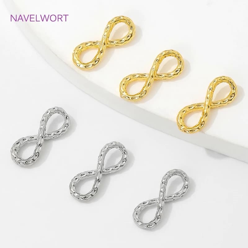 Connettore per bracciale a forma di 8 placcato oro 18 carati, connettori per estremità dei gioielli, connettore per barra con perline distanziatrici in ottone, forniture per la creazione di gioielli fai da te