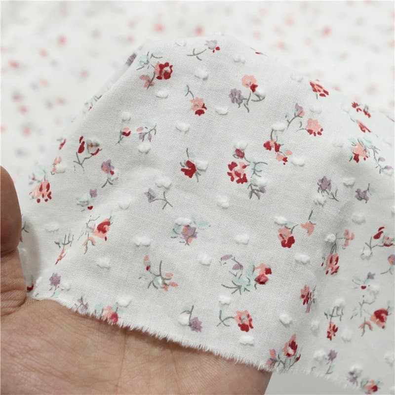 W150cm 0.5meter/lot Jacquard Cotton Fabric Floral Printed Cotton Fabric For Baby Shirt Skirt DIY Cloth Fabric SC428