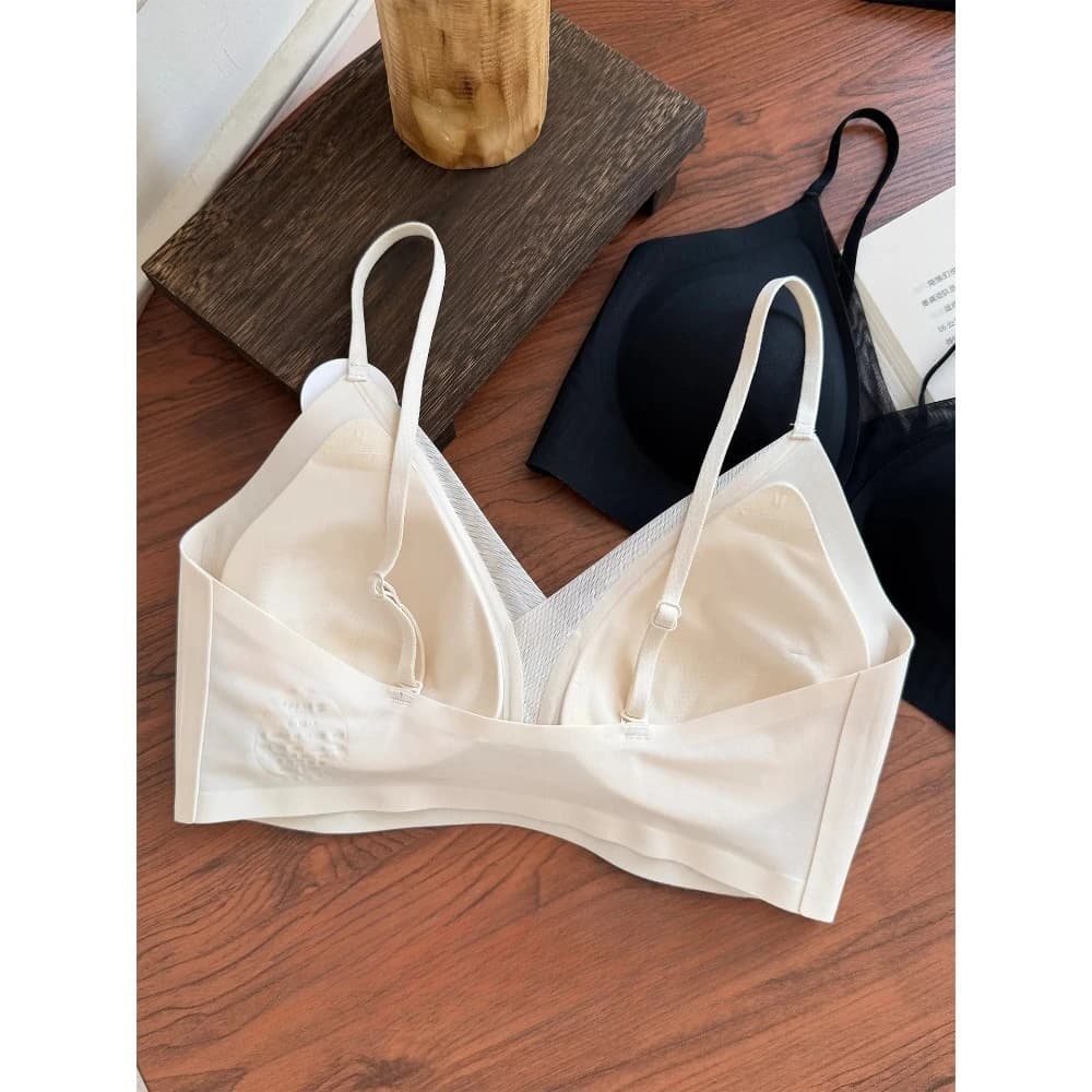 BANERDANNI Summer Women Invisible Foundation Bra Thin Breathable Seamless Push‑Up Soft Stretchy Comfort Wireless Brassiere 34‑40