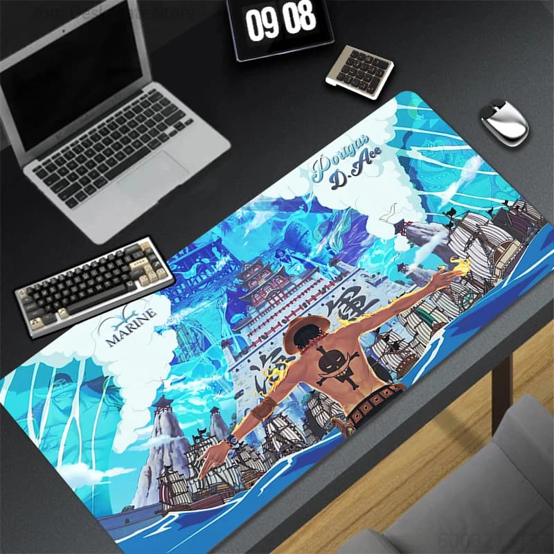 Anti-slip Gaming Mouse Mat, Laptop Table Mat, Mousepad One Piece Ace, Gamepad PC Anime, External Desktop Mat