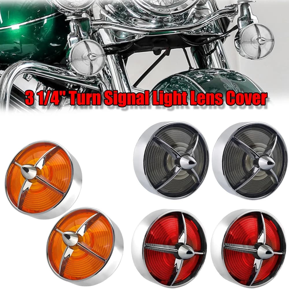 Moto 3 1/4 "Indicatore di direzione Copriobiettivo Vite-in Stile Per Harley Electra Glide Ultra Limited FLHTK Heritage Softail
