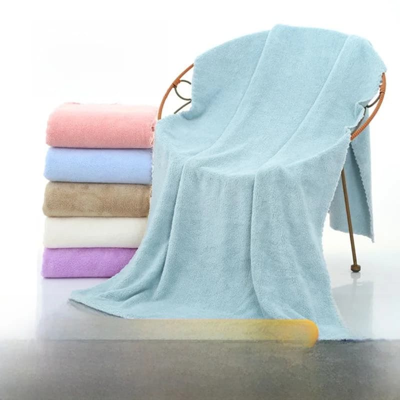Telo da Bagno in Spugna di Corallo 70x40cm, Asciugamano da Spiaggia con Logo, Regalo per Adulti, Assorbente, Oversize, Alternativa al Cotone, Tessile per la Casa, Accappatoio