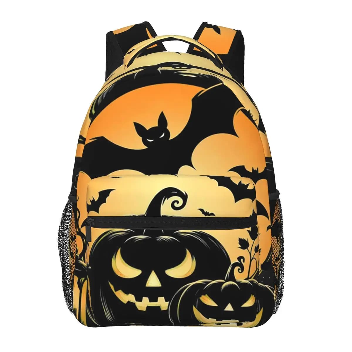 Zaino per studenti con lanterna a forma di zucca gotica spaventosa di Halloween, borsa da scuola, zaino da viaggio per escursioni, per ragazzi e ragazze, borsa a tracolla