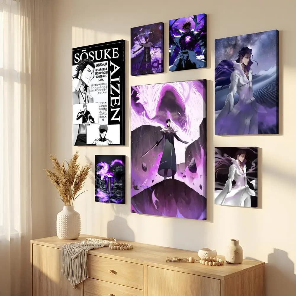 Quadro su tela moderno con stampa HD di A-Aizen Sousuke (Bleach) - Decorazione murale ecologica per la casa