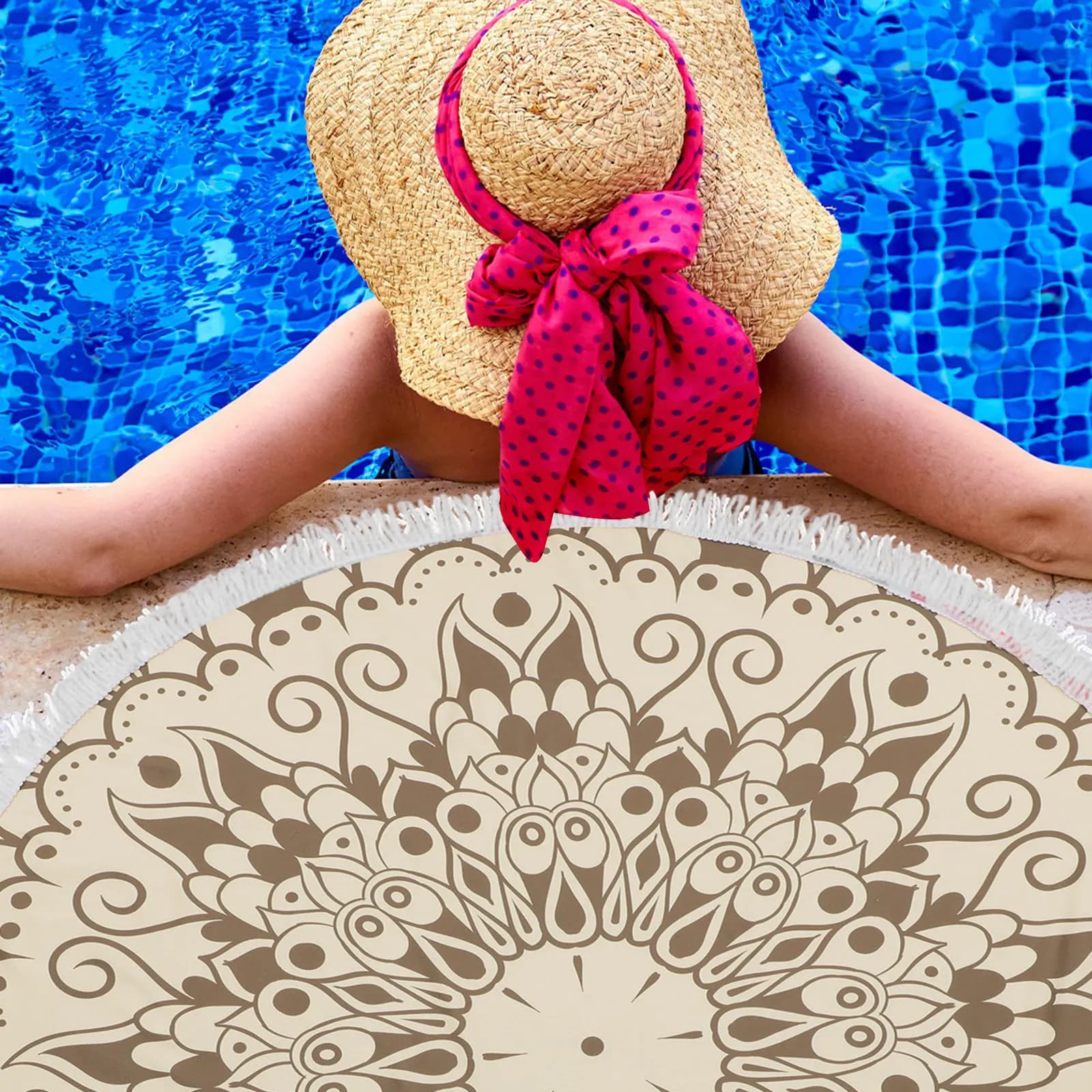 Microfiber Beach Towel Round Decorative Swim Reusable Daily Pool Outdoor Bath Travel Camping Wall Superfine Multi function