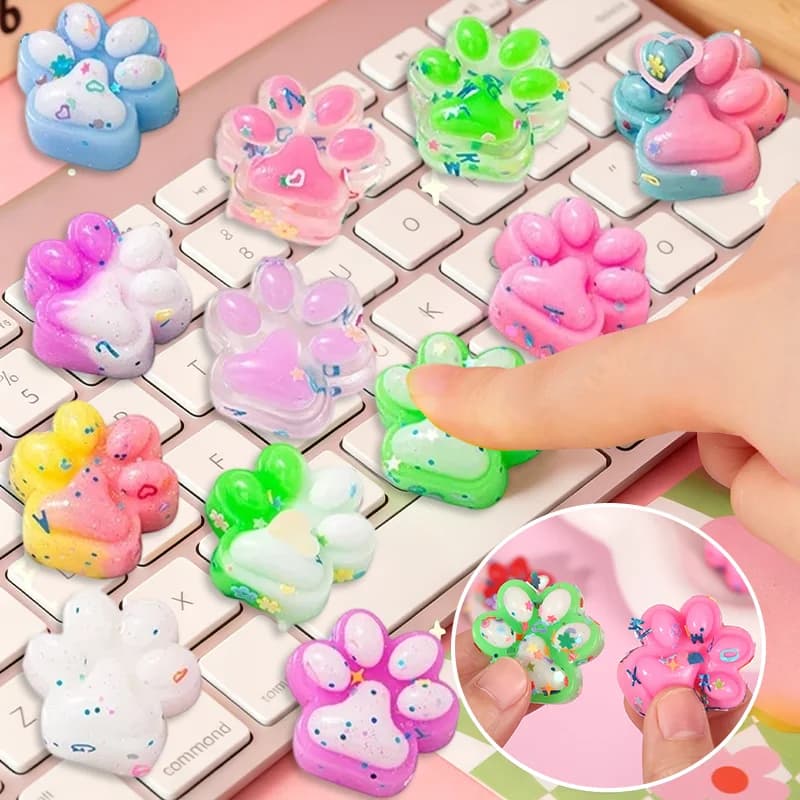10/20/30Pcs Cute Cat Claws Pinch Mini Fidget Toys Kids Birthday Party Favors Goodie Bag Pinata Fillers Christmas Halloween Gifts